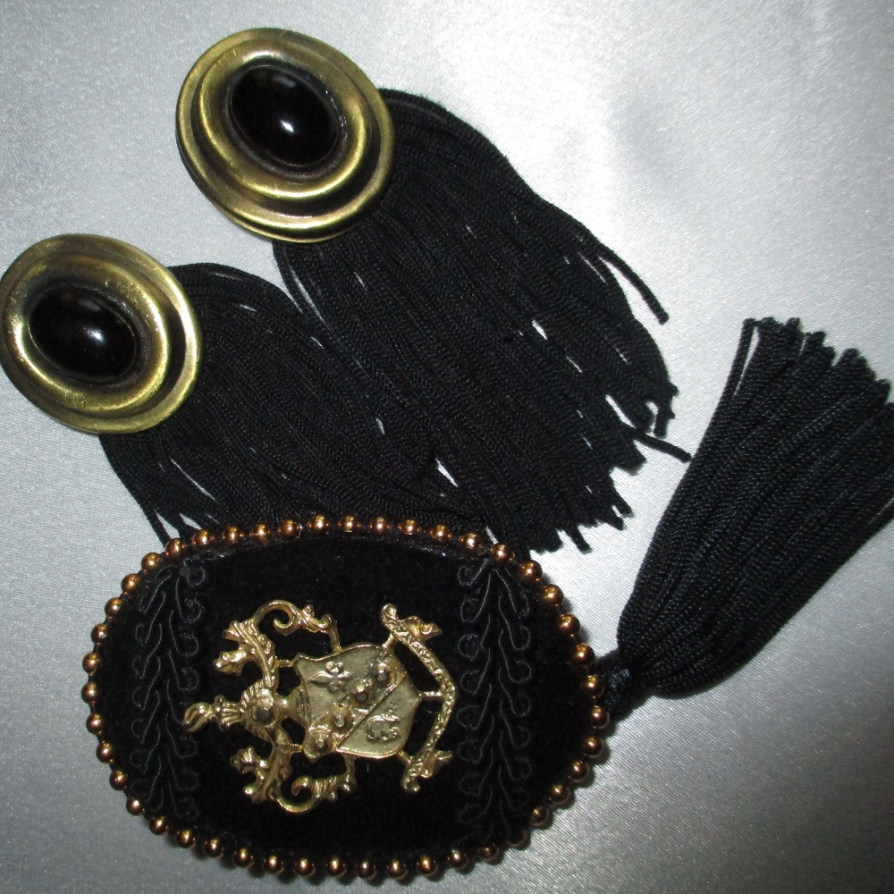 DESIGNER EARRINGS AND TASSEL BROOCH - NWT